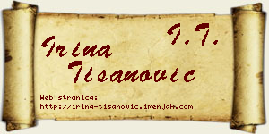 Irina Tišanović vizit kartica